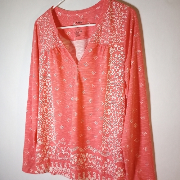 Sonoma pink patterned top size medium - Picture 4 of 7